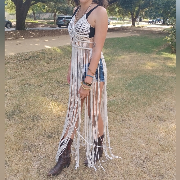 Macrame Boho Festival Halter Dress - Picture 3 of 3